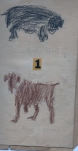 This book was made out of wallpaper and it was for the students to practice their numbers